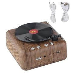 Fdit Haut-Parleur Bluetooth de Style Platine Vinyle Rétro, Tourne-Disque Vinyle Haut-Parleur 5W à L’ancienne, Son Surround Stéréo 360 ° et Amélioration des Basses - Les Beatles, Paul McCartney, John Lennon, RIngo Starr, George Harrison