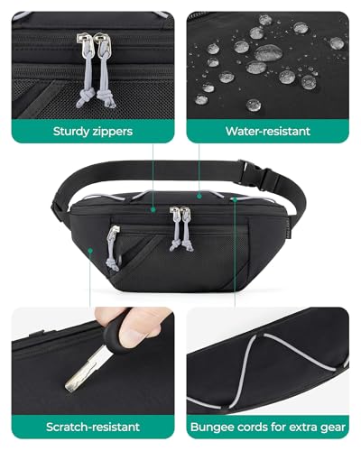 BAGSMART Roomy Waist Belt Fanny Pack w/ Adjustable Strap (Various Colors) - image 5