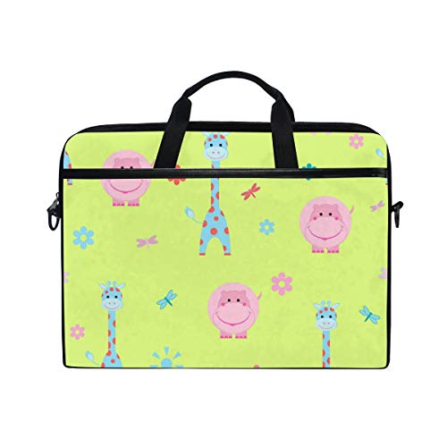 Sacoche ordinateur portable 14"-15.4" motif hippopotame contre les rayures et les chocs