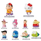 Crayon Shin-chan x Sanrio Characters Narabun x Total 10 Tipos Set, Full Comp Gacha Capsule Toy