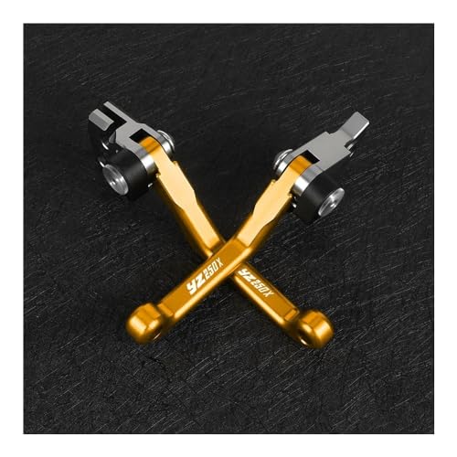 Brems und Kupplungshebel Kompatibel Mit Yamaha Für YZ250X YZ 250X 2016-2021 2022 2023 2024 Motorrad Bremse Kupplung Hebel Motocross CNC Pivot Dirt Bike Griff(Gold LOGO)