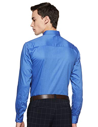 Image of Hang & Wear Men's Plain Regular fit Formal Shirt (MSCHAMBRAY-24- Blue 44