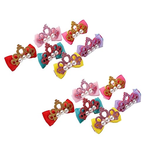 Toyvian 12pcs Bow Hair Clips Hair Clips for Kids Hair Accessory for Girls Little Girls Hair Pins Bowknot Hair Clip Girls Pearl Hair Accessories Korean Version Issue Card Headband Hairpin