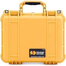 Pelican Protector 1400 Case by ColorCase - Yellow - Medium Size Waterproof Case Case Only - Yellow Handles & Latches
