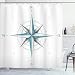 Ambesonne Compass Shower Curtain, Antique Wind Rose Diagram for Cardinal Directions Axis of Earth Illustration, Fabric Bathroom Decor Set with Hooks, 70 Inches, Teal and Dimgray