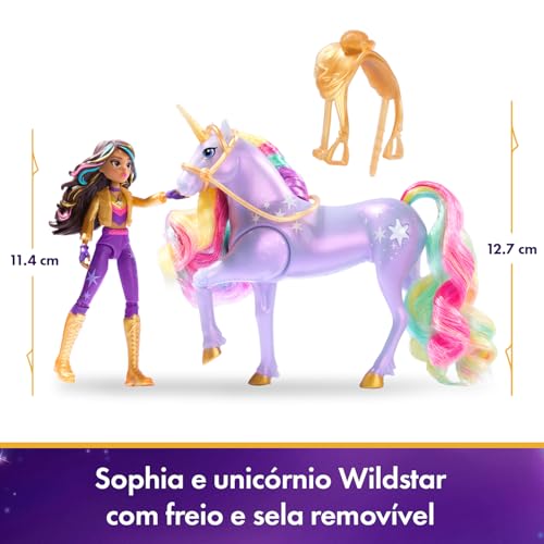 SUNNY, Unicorn Academy, Boneca Sophia e Unicórnio, Light Magic Wildstar,