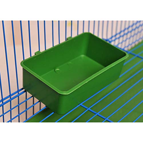 Wontee Bird Seed Food Feeding Cups Plastic Hanging Bowl for Poultry Parrot Pigeon Parakeet Budgie Cage (4.72inch) - Thumbnail 3