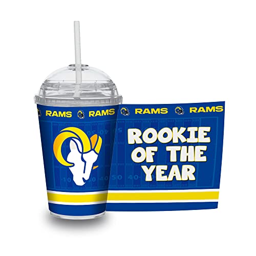 Image of Rico Industries NFL Football Rookie of The Year 12oz Acrylic Tumbler, Youth Tumbler with Swirly Straw