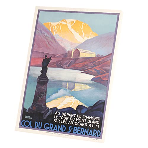 Affiche poster vintage du Col du Saint Bernard pour décoration voyage rétro en toile 40x54cm
