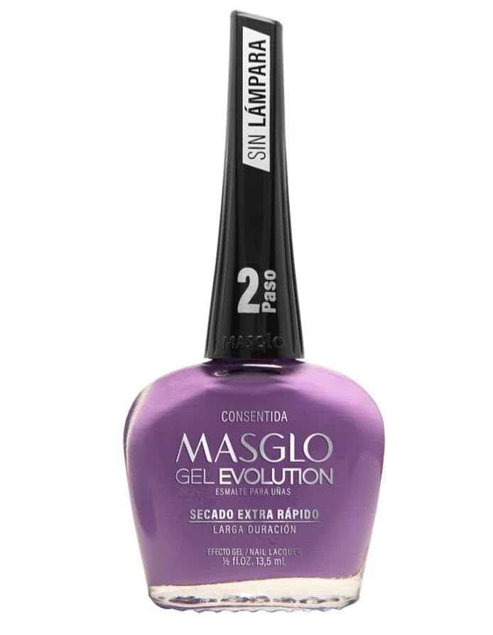 MASGLO GEL EVOLUTION Esmalte de Uñas Efecto Gel No Requiere Lámpara UVLed, Duración hasta 12 días, 1 pieza de color Consentida - Gel Efecto sin