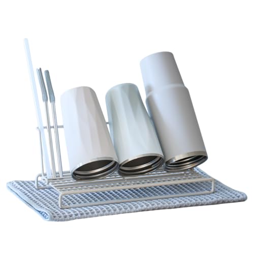 アール SAKuRAKu ボトルスタンド 折りたたみ式 ホワイトグレー [吸水マットセット] 約W17×D32×H5.7～11.9cm ストローも立てて乾かせる 水切りスタンド JIN-631-CDN