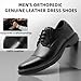Men's Orthopedic Leather Dress Shoes: Plantar Fasciitis Ankle Support Orthotics Formal Wingtip Oxfords, Comfortable High Arch Neuropathy Achilles Tendonitis Work Business Shoes Black Size 14