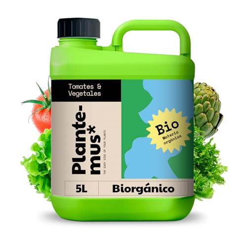 PLANTEMUS Abono Huerto BIOrganic para Tomates, Fresas, Hortalizas y Verduras, Abono para Cosechas Abundantes, Fertilizante BIO Orgánico Líquido (5 L)