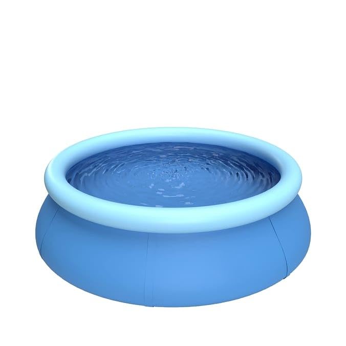 rightclick Inflatable Swimming Pool | Outdoor Family Garden Swimming Pool | Inflatable Paddling Pools for Kids Toddlers Adults | Fast Set Ground Swimming Pool & Large Round Summer Pool. (8ft)