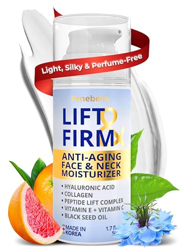 PENEBELLA Face & Neck Cream for Tightening and Firming - Made in Korea - Collagen, Hyaluronic Acid,...