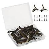 Gvtufeil Jewelry Box Hinges for Wood Box Cigar Case Furniture Hardware 90 Degree Folding Support Hinge Small Brass Hinges for Jewelry Box with Screws - Bronze Tone- 6 Pack