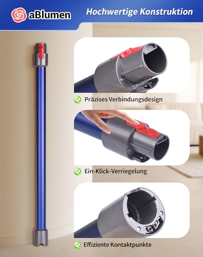 Verlängerungsrohr für Dyson V7 V8 V10 V11 V15 Staubsaugerrohr Ersatz Teleskoprohr Schnellspanner Verlängerungsstange, Blau 72cm