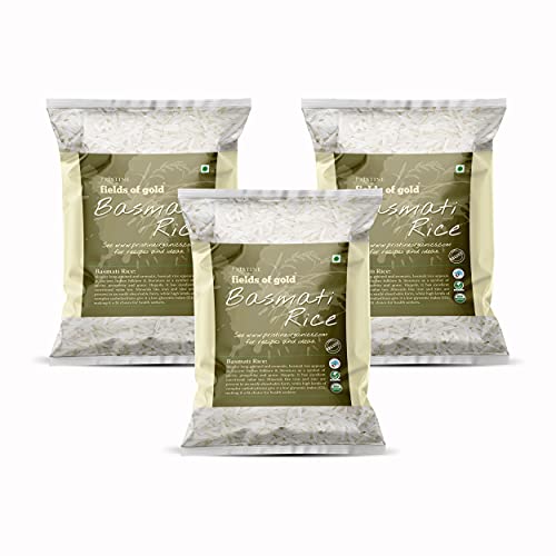 Image of PRISTINE Fields of Gold Organic Basmati Rice, 1 kg (Pack of 3)