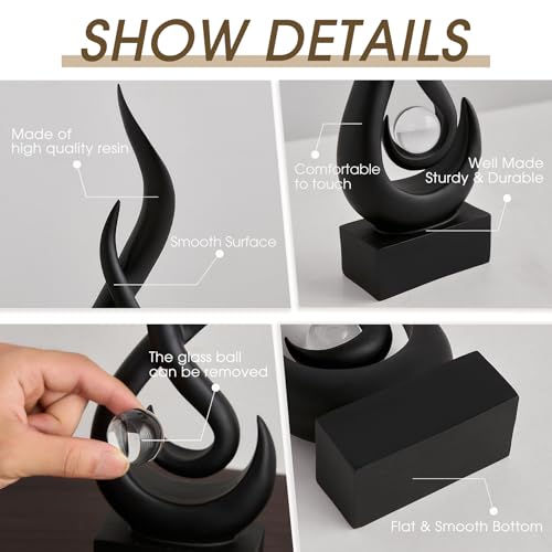 Estatua Decorativa Llama Negra Moderna 11.8 pulgadas miniatura 6
