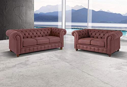 Rebel 2 and 3 Seater Leatherette Sofa Set (Burgundy)