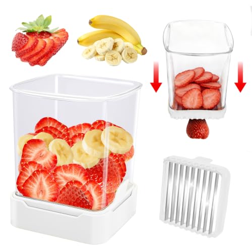 Strawberry Slicer Cup, Fruit Cutter – Quick-Slice, Meal Prep, White