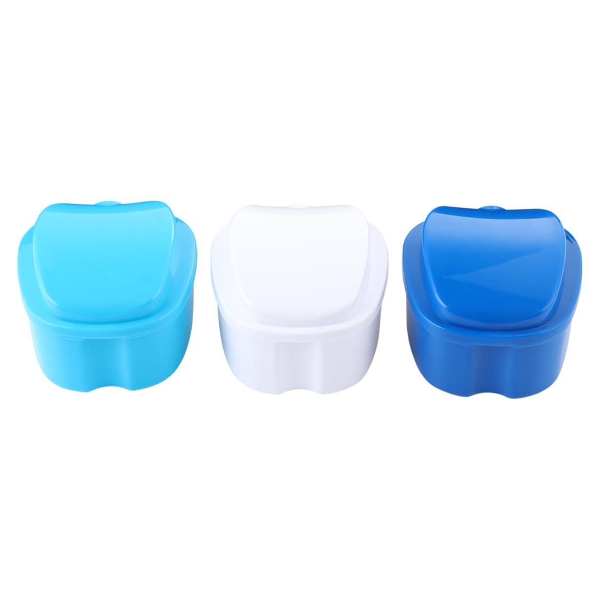 3Pcs Portable Denture Storage Box Case with Filter for Retainers Fake Teeth Travel Friendly
