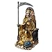 Pacific Trading Sitting Santa Muerte Gold Gown with Owl Figurine 9 Inch 15249