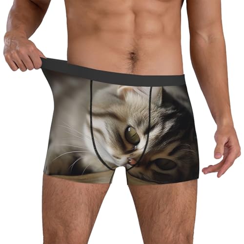 Men's Boxer Shorts Sleeping Cat Breathable Stretch Moisture Wicking Boxer Shorts for Men4