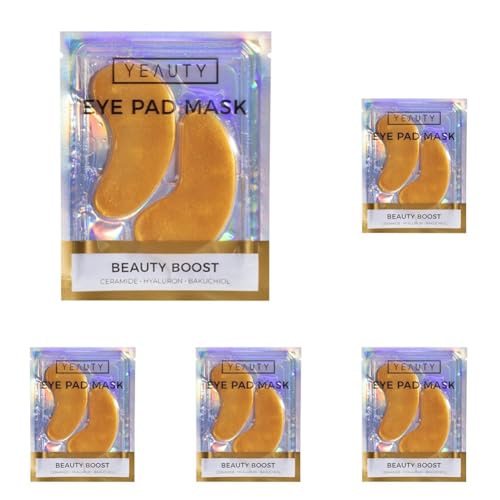 YEAUTY BEAUTY BOOST EYE PAD MASK, die superweichen Augenpads mit dem luxuriösen Anti-Aging Serum aus Ceramide, Hyaluron und Bakuchiol reduziert Augenringe und glättet die Augenpartie - 1 Pack