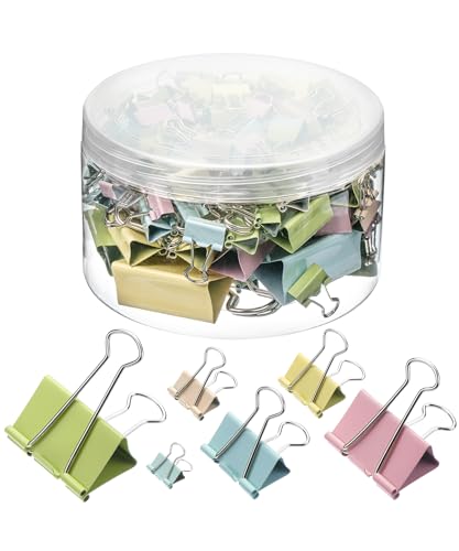 Mr. Pen- Binder Clips, 120 pcs, Assorted Sizes, Colored Binder Paper Clips, Bulk Paper Clamps for Office Supplies, Home, School, Business, Document Organizing