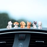 Z-synka 6PCS Dog Car Interior Accessories for Dashboard Decorations Rearview Mirror Decor,for Car Home Garden Office Computer Monitor Figurines Decor,Dog Loves Gifts for Women Girl Men