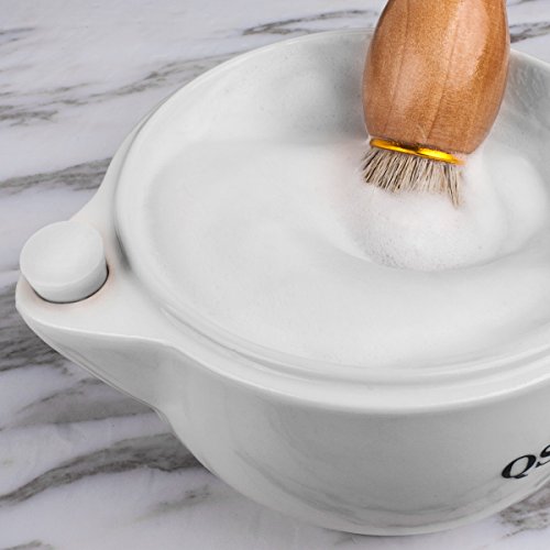 Qshave Shaving Scuttle Mug - Keep Lather Always Warm - White Large Deep Size Bowl Handmade Pottery Cup (White) #TOP7