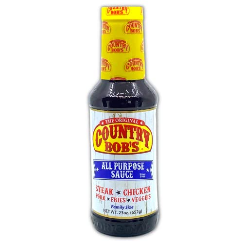 Country Bob's All Purpose Sauce Family Size - Natural Condiment Sauce For Dipping, Marinating, Bbq Sauce, Steak Sauce - Seasoning For Beef, Pork, Chicken, Fish, & Stir Fry Vegetables-23Oz (Pack Of 1) #TOP2