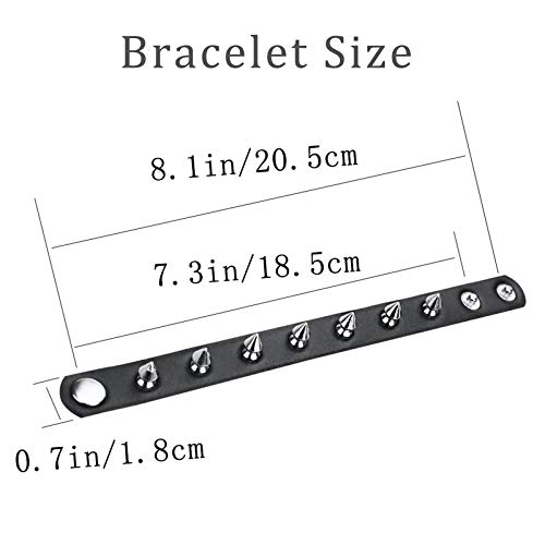 Leather Studded Bracelet Choker Punk Spike Rivet Cuff Metal Black Wristband #TOP4