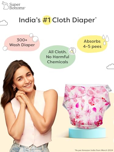 Image of SuperBottoms NEW UNO Freesize Cloth Diaper | Cloth diaper for babies 0 to 3 years | Washable & Reusable cloth diaper | Comes with cloth diaper insert | 1 Diaper and 1 Organic cotton Soaker