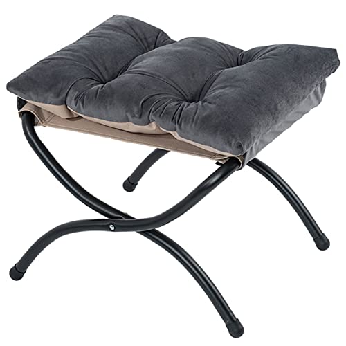 Pouf amovible et repose-pieds pliable bleu lac pour salon moderne