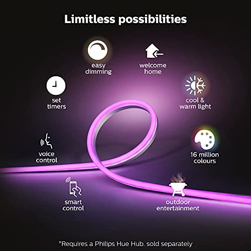 Philips Hue White & Color Ambiance Outdoor Lightstrip 5M/16Ft (Requires Hue Hub, Works With Amazon Alexa Apple Homekit And Google Assistant) (530931) #TOP1
