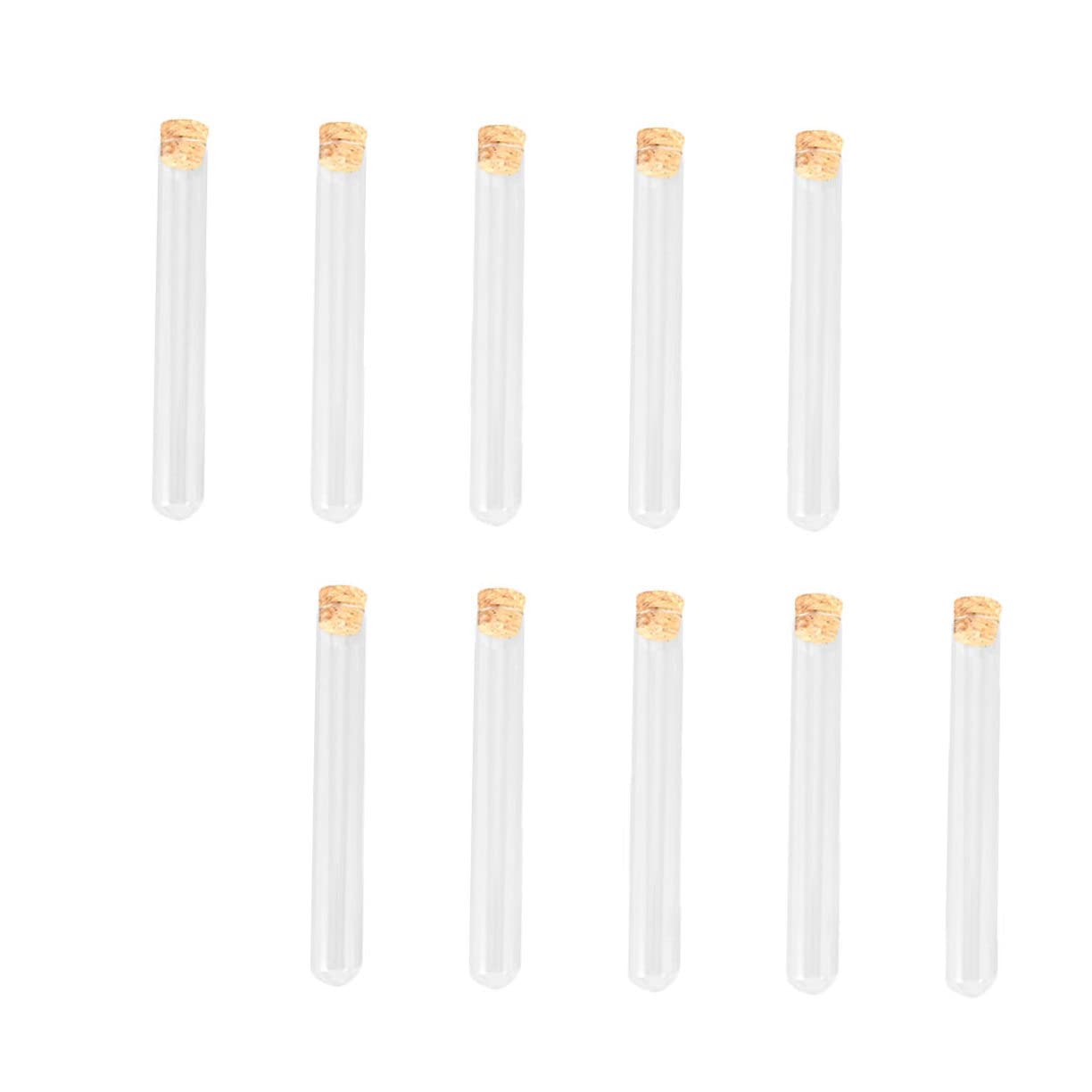 KICHOUSE 10pcs Test Tube Mini Testing Container with Lid Corks Candy Storage Tube Tubing Scientific Tint Vial Containers with Lids Sensory Bottles Empty Colorimetric Tubes Stoppers Glass