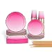 Ottin Ombre Hot Pink Party Supplies 50-counts Include Disposable Paper Napkins/Cups/Plates Straws Dinnerware Set for Birthday Wedding Bridal Shower Rainbow Party Baby Shower Valentine's Day