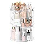 huipinghu Makeup Organizer | 360° Rotating Cosmetic Storage with Large Capacity | Clear Spinning Organiser with 7 Adjustable Layers | Vanity Table Stand for Bedroom & Bathroom