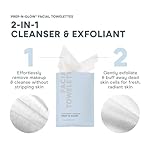 NuFACE Prep-N-Glow Facial Towelettes - 2-in-1 Exfoliating + Cleansing Makeup Remover Wipes, Hyaluronic Acid Travel Face Wipes to Hydrate & Brighten for Glowing Skin - 20 Individually Wrapped Cloths - Image 3