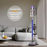 Foho Stojak do Dyson Gen5, V15, V12, V11, V10, V8, V7, V6, stabilny, metalowy, bez wiercenia, ścienny, stojący, uchwyt do przechowywania, organizer z kółkami