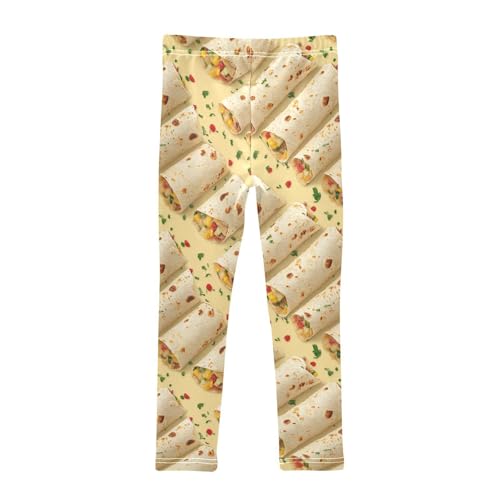 Maxican Taco Food Burritos Tortilla Girls Casual Leggings for Kids Printed Long Pant Bottoms Stretch and Soft2