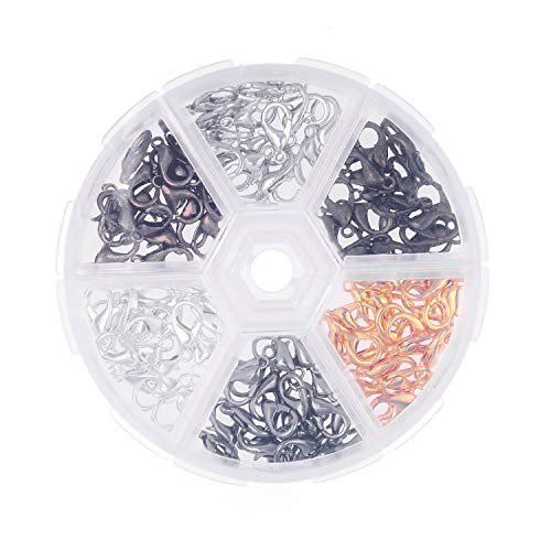 Lobster Clasps - 6 Colors: Silver, Gold, Antique Bronze, Red Copper, Platinum and Black - 120 Pieces - for DIY Jewelry Making/Repair - Create Your Own Home Made Bracelets, Necklaces, Pendants, etc.