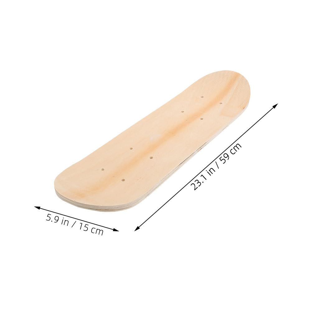 IMIKEYA 2 Stück Skateboard Holzbrett zum Bemalen mit löcher für Malen Zeichnen Dekorieren - Blanko Skateboard Deck Holzdeckbrett, 59x15 cm