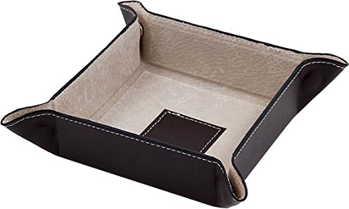 Men's Change Valet Tray in Brown Genuine Leather