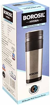 Borosil 350Ml Vacuum Insulated Double Wall Travel Mug|Coffee Mug|Tea Mug|Thermos|Flask|Portable|Office|Outdoor|Reusable|Leak Proof, Silver