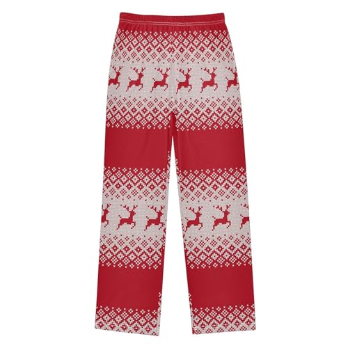 visesunny Boys Pants Christmas Deer Soft Long Bottoms Jogger Pants Elastic Waist Trousers with Pockets XL