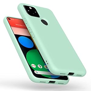 Amzpas TPU Case for Google Pixel 5, Soft Protective Shockproof Phone Cover, Durable Anti-Scratch Smart Phone Case for Women Men Cyan