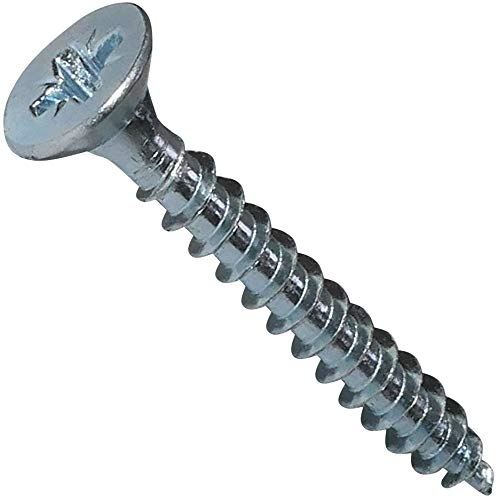 AERZETIX - Lot de 100 - Vis à Bois - Ø4x30mm - en Acier Zingué Métal - Tête Fraisée - à Empreinte Cruciforme Pozidriv - Couleur Argent - C44808